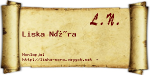 Liska Nóra névjegykártya