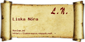 Liska Nóra névjegykártya